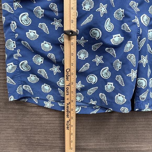 Brooks Brothers Swim Trunks Mens XL Blue Sea Shell Starfish Polyester Mesh Lined - Picture 5 of 7